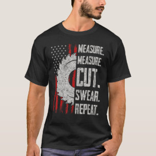 Maatregel Cut Swear Herhaal houtsnijwerk voor Hand T-shirt