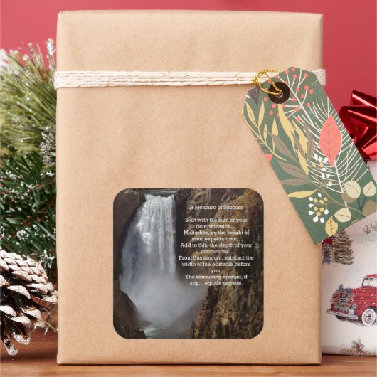 Maatregel van het Inspirerend Succes Vierkante Sticker (Feestdagen)