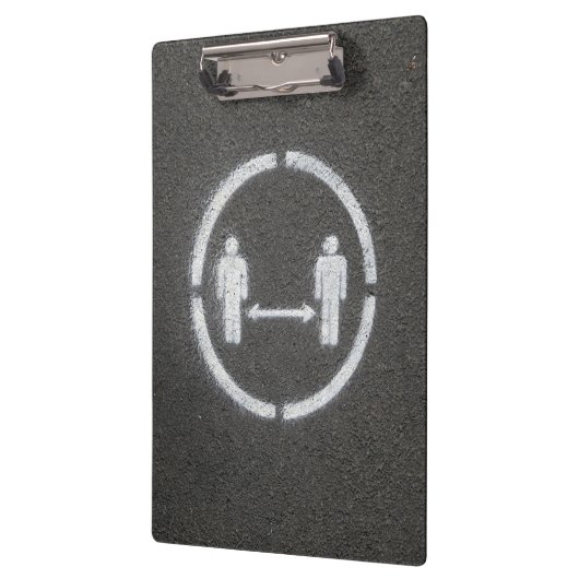 Maatschappelijk afstands-teken klembord (Links)