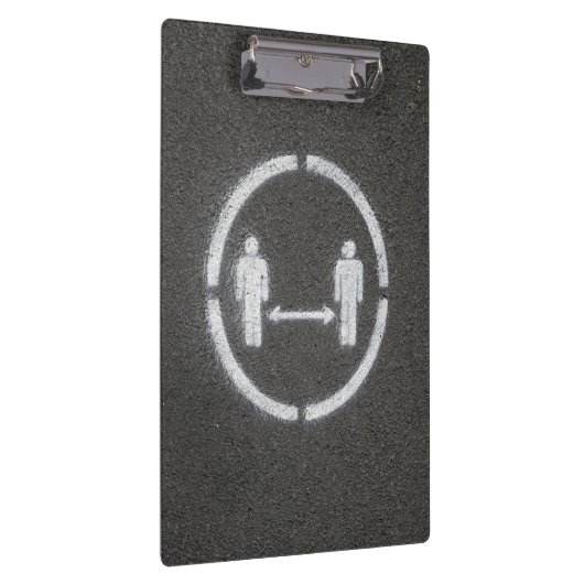 Maatschappelijk afstands-teken klembord (Rechts)