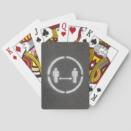 Maatschappelijk afstands-teken pokerkaarten (Achterkant)