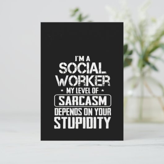 Maatschappelijk Arbeid Sarcasm Kaart (Staand voorkant)