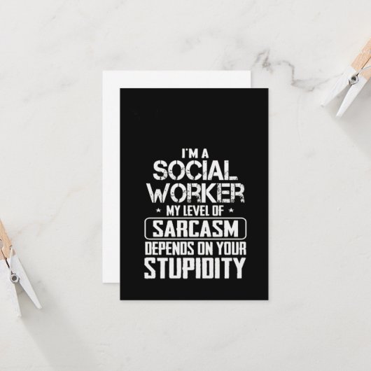 Maatschappelijk Arbeid Sarcasm Kaart (Voorkant / Achterkant in situ)
