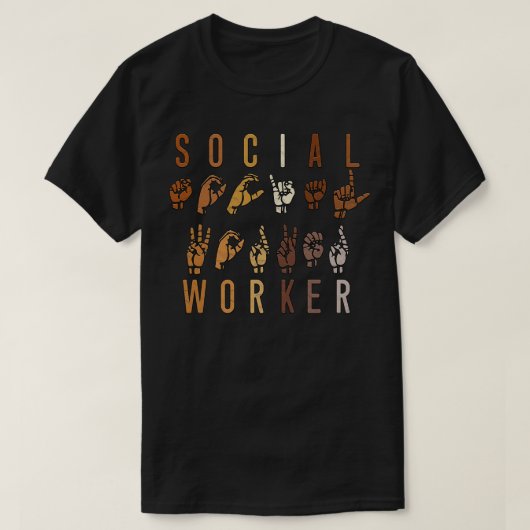Maatschappelijk Arbeider ASL T-shirt (Design voorkant)