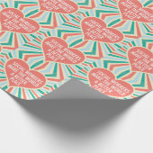 Maatschappelijk Arbeider Birthday Cute Heart Patro Cadeaupapier (Hoek)