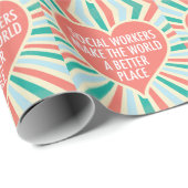 Maatschappelijk Arbeider Birthday Cute Heart Patro Cadeaupapier (Rol Hoek)