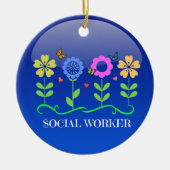 Maatschappelijk Arbeider, bloemontwerp Keramisch Ornament (Voorkant)