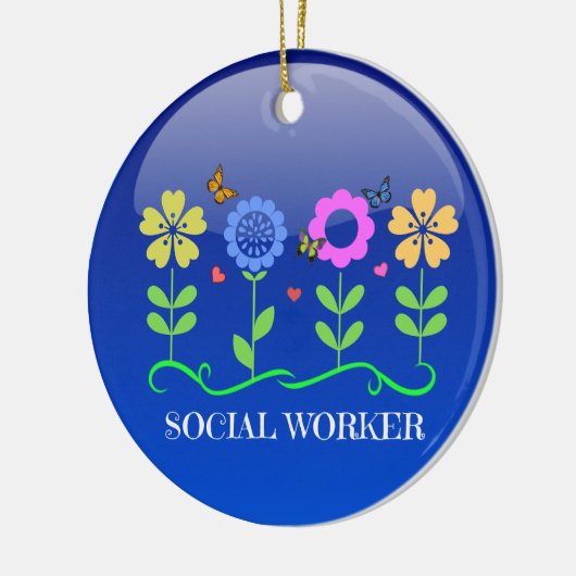 Maatschappelijk Arbeider, bloemontwerp Keramisch Ornament (Links)