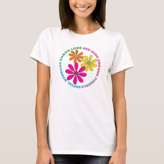 Maatschappelijk Arbeider Daisies T-Shirt (Voorkant)