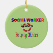 Maatschappelijk Arbeider die bestemd is om anderen Keramisch Ornament (Achterkant)