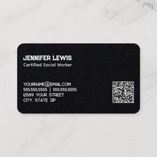 Maatschappelijk Arbeider Douane QR Visitekaartje (Achterkant)