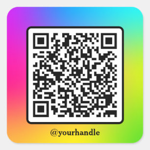 Maatschappelijk mediaplein QR Code Multicolor Cust Vierkante Sticker