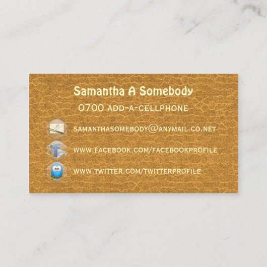 Maatschappelijk netwerkprofiel voor Big Bumble Bee Visitekaartje (Achterkant)