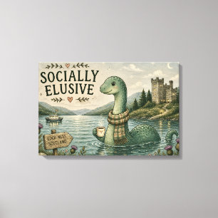 Maatschappelijk ontoegankelijke Nessie gezellige c Canvas Afdruk
