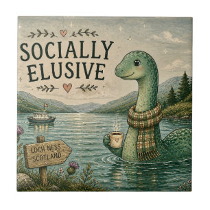 Maatschappelijk ontoegankelijke Nessie gezellige c Tegeltje