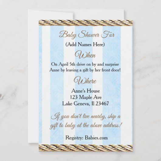 Maatschappelijk ver rijden met of per post in Baby Kaart (Achterkant)