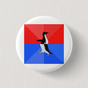Maatschappelijk verward pinguïn-advies Dierenthem Ronde Button 3,2 Cm