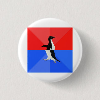 Maatschappelijk verward pinguïn-advies Dierenthema Ronde Button 3,2 Cm