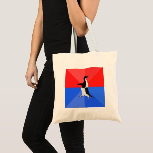 Maatschappelijk verward pinguïn-advies Dierenthema Tote Bag (Voorkant (product))