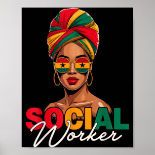 Maatschappelijk werker Afro vrouw Zwarte Geschiede Poster