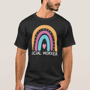 Maatschappelijk werker Boho regenboog waardering v T-shirt