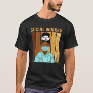 maatschappelijk werker geprezen Afro Black Hist T-shirt