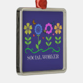 "Maatschappelijk werker," Graphic Spring Flowers, Metalen Ornament (Rechts)