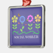 "Maatschappelijk werker," Graphic Spring Flowers, Metalen Ornament (Links)