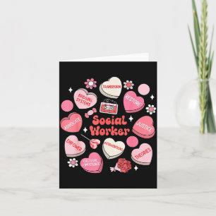 Maatschappelijk werker hart snoep valentijnsdag co kaart