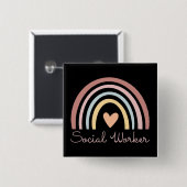 Maatschappelijk Werker II Vierkante Button 5,1 Cm (Voorkant /achterkant)