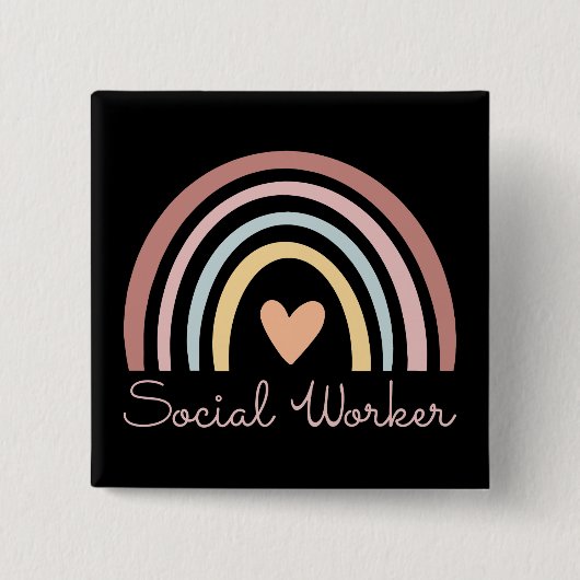 Maatschappelijk Werker II Vierkante Button 5,1 Cm (Voorkant)