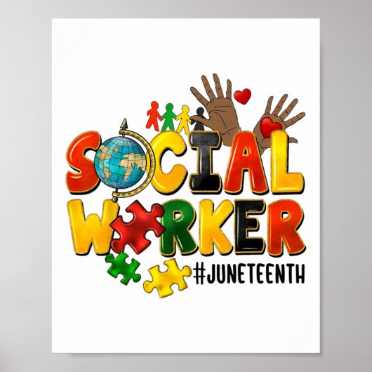 Maatschappelijk werker Juneteenth 1865 Afro-Amerik Poster (Voorkant)