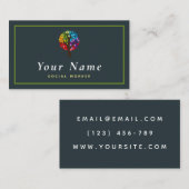 Maatschappelijk werker Kleurrijke Boombos Natuur M Visitekaartje (Voorkant / Achterkant)