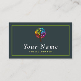 Maatschappelijk werker Kleurrijke Boombos Natuur M Visitekaartje