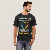 Maatschappelijk werker levensreddende held sociale t-shirt (Voorkant volledig)