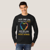 Maatschappelijk werker levensreddende held sociale t-shirt (Voorkant volledig)