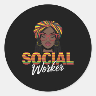 Maatschappelijk Werker Maatschappelijk Werk Vrouwe Ronde Sticker