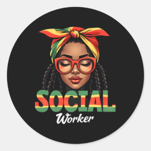 Maatschappelijk Werker Maatschappelijk Werk Vrouwe Ronde Sticker