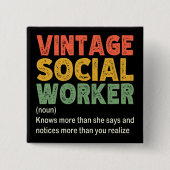 maatschappelijk werker Medewerker Grappige maatsc Vierkante Button 5,1 Cm (Voorkant)