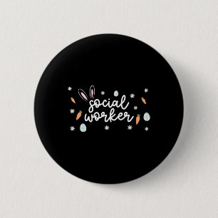 Maatschappelijk werker Paasschool Sociaal werk Bun Ronde Button 5,7 Cm