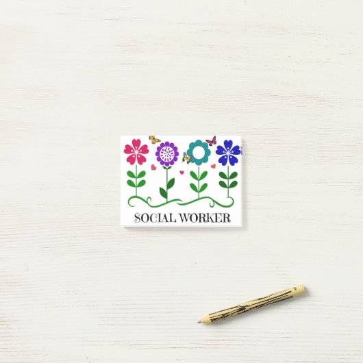 maatschappelijk werker post-it® notes (Op bureau)