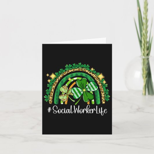 Maatschappelijk werker Rainbow St Patricks Day Mat Kaart (Voorkant)