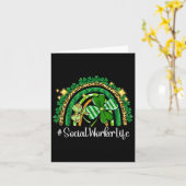 Maatschappelijk werker Rainbow St Patricks Day Mat Kaart (Gele Bloem)