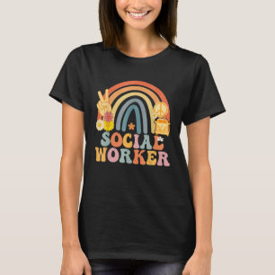 Maatschappelijk werker Retro Groovy Vintage Gelukk T-shirt