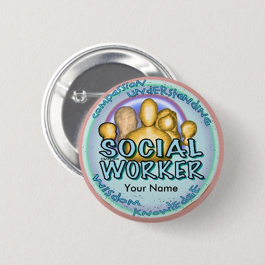 maatschappelijk werker ronde button 5,7 cm (Voorkant /achterkant)