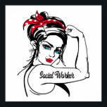maatschappelijk werker Rosie de riveter omhoog Poster<br><div class="desc">Deze grappige sociale werker ontwerpt shows "maatschappelijk werker" Het is geweldig voor moederdag of Valentijnsdag.</div>