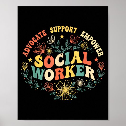 Maatschappelijk werker sociaal werk maand grappig poster (Voorkant)