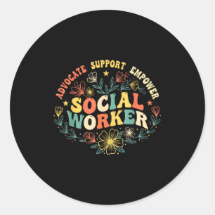 Maatschappelijk werker sociaal werk maand grappig ronde sticker
