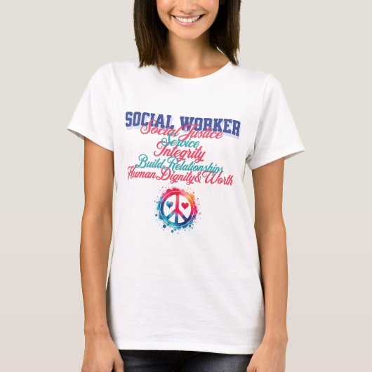 Maatschappelijk werker Sociale Rechtvaardigheid Vr T-shirt (Voorkant)