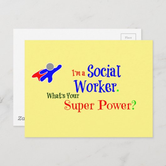Maatschappelijk Werker Superheld Briefkaart (Voorkant / Achterkant)